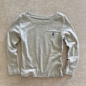 Polo by Ralph Lauren Heather Gray Stretch Knit Ling Sleeve Tee